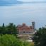 Kaleden Ohrid gölü ve St. Clement Kilisesi manzarası..